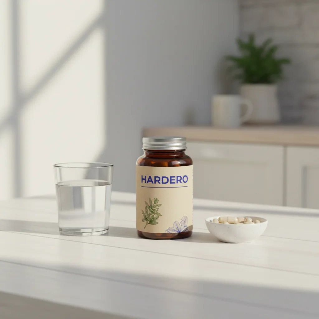 Natural men's health capsules buy online Australia - Hardero bottle on timber with water